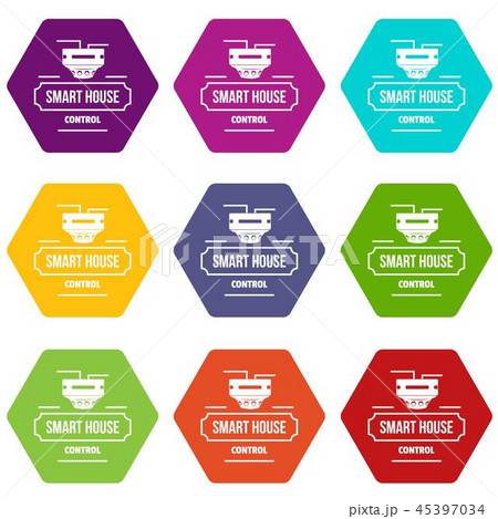 Smart house icons set 9 vector Smart house icons set 9 vector 45397034