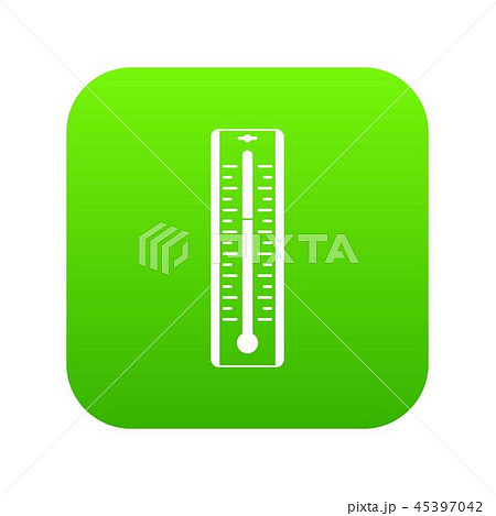 Thermometer with degrees icon digital green Thermometer with degrees icon digital green 45397042