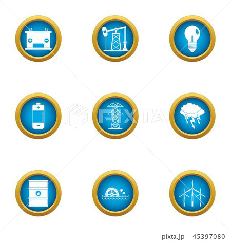 Petroleum icons set, flat style Petroleum icons set, flat style 45397080