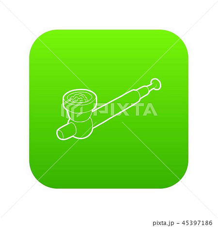 Hashish pipe icon green vector 45397186