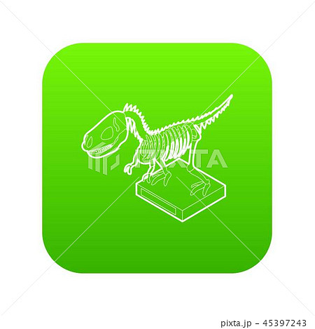 Dinosaur skeleton icon green vector Dinosaur skeleton icon green vector 45397243