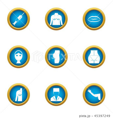 Back of body icons set, flat style 45397249