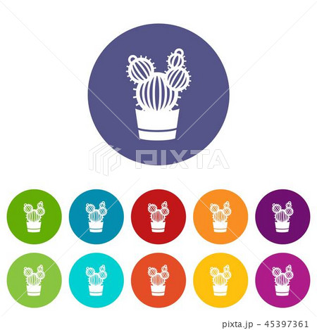 Round cactus icon, simple style 45397361