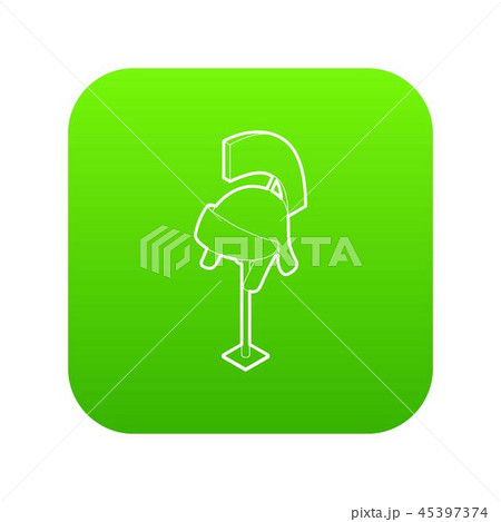 Knight helmet icon green vector 45397374