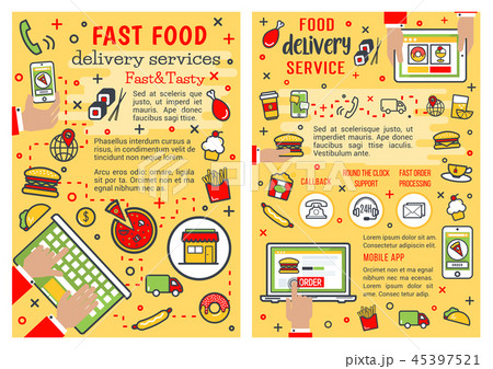 Fast food delivery service, vector banners 45397521