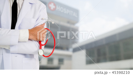 Young male doctor working at the hospital. 45398210