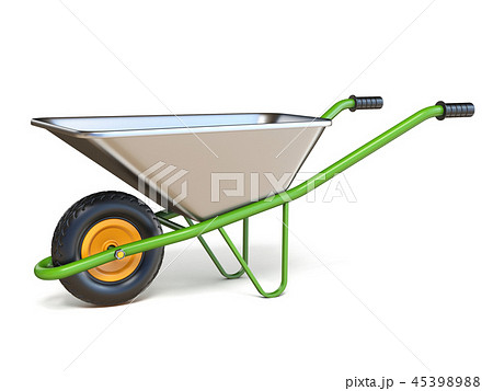 Wheelbarrow with green handles 3D Wheelbarrow with green handles 3D 45398988