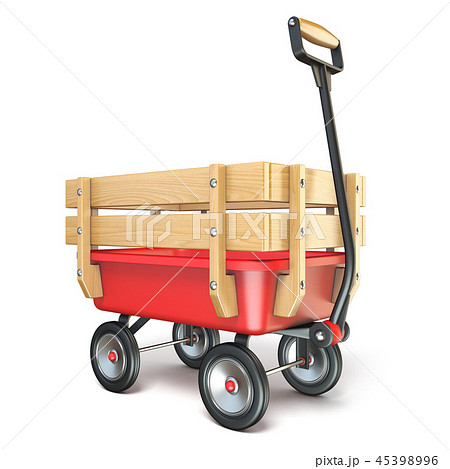 Toy mini wagon with wooden fence Perspective 3D 45398996