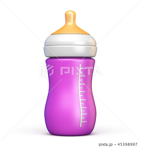 Pink baby bottle 3D 45398997