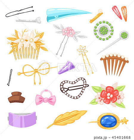 Hair Accessory Vector Hairpin Or Hair Slide And のイラスト素材