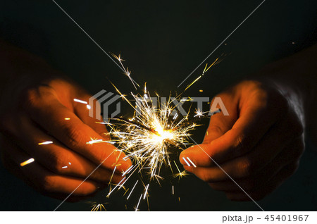 Sparkler Fire In Hand 45401967