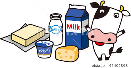 乳製品 乳牛のイラスト素材 45402398 Pixta
