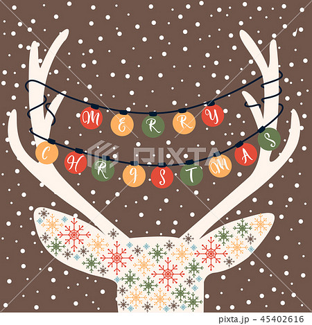 Merry Christmas card, banner, poster. 45402616