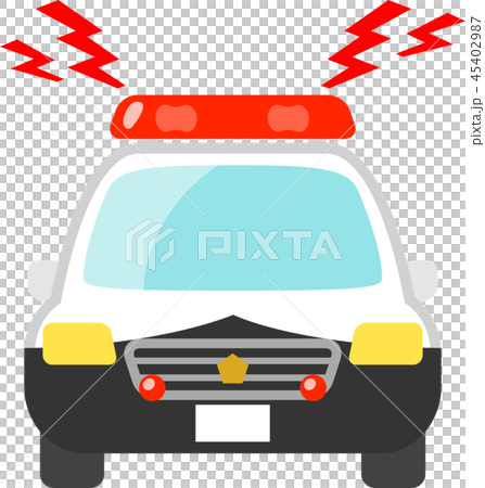 サイレンを鳴らすパトカー 45402987