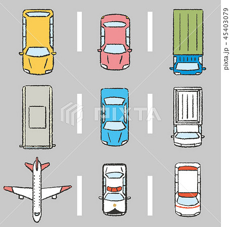 車 俯瞰図のイラスト素材