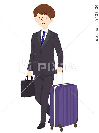 ビジネスマン 海外出張 男性のイラスト素材
