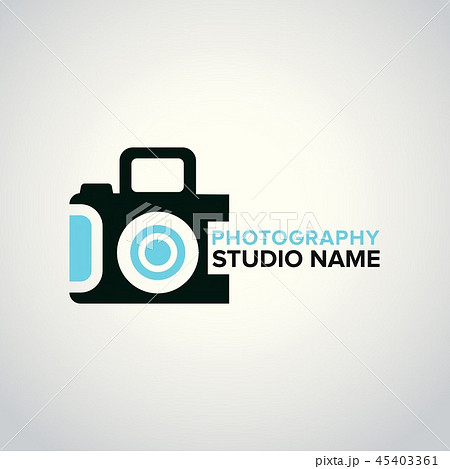 Photographer Logo White and Sky Blue Vector Photographer Logo White and Sky Blue Vector 45403361