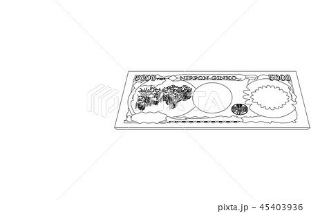 日本円五千円札斜め線裏 45403936