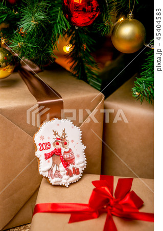 Cookie with deers and numbers 2019 Cookie with deers and numbers 2019 45404583