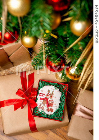 Cookie with deers and numbers 2019 45404584