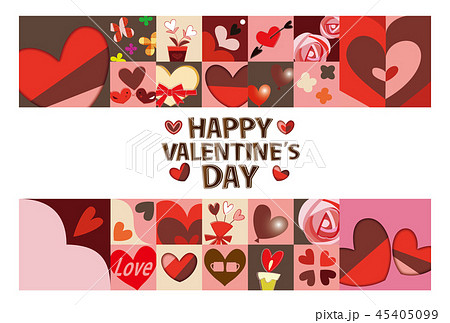 ハート バレンタイン 素材 フレーム 背景 ポストカードのイラスト素材