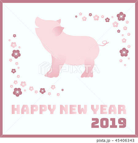 Happy new year 2019, Cute style, chinese zodiac 45406343