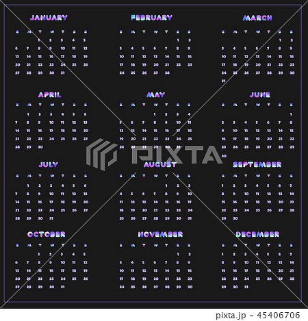 2019 calendar, year of pig, set of 12 month 2019 calendar, year of pig, set of 12 month 45406706