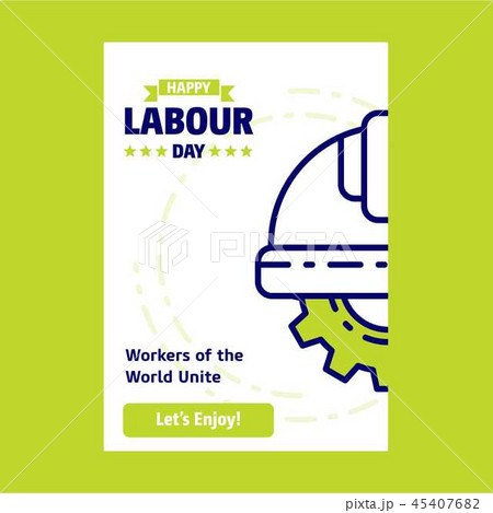 Happy Labour day design with green and blue theme  45407682