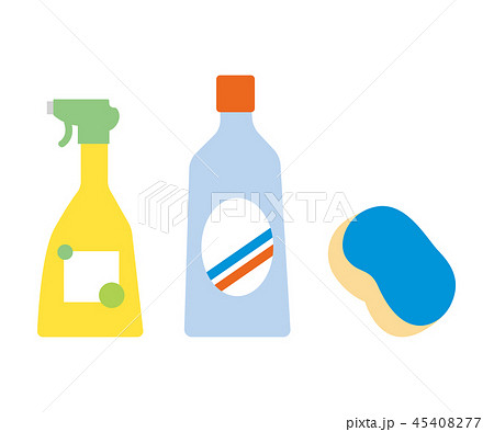 物素材-そうじ洗剤とスポンジ 45408277