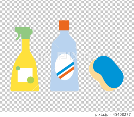 物素材-そうじ洗剤とスポンジ 45408277