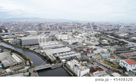 工業地帯　工場　ドローン空撮 45408320