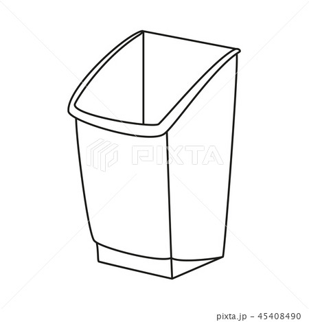 Line art black and white trash bin Line art black and white trash bin 45408490