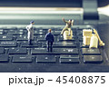 Miniature figurine, businessman technology concept 45408875