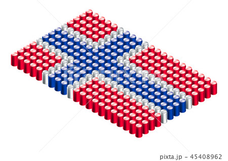 3D Isometric beverage can in row, Norway national 45408962