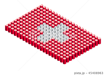 3D Isometric beverage can in row, Switzerland 45408963