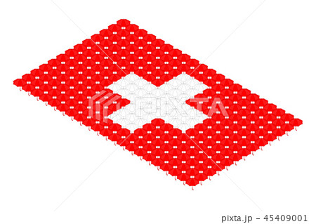 Isometric umbrella icon in row, Switzerland Isometric umbrella icon in row, Switzerland 45409001
