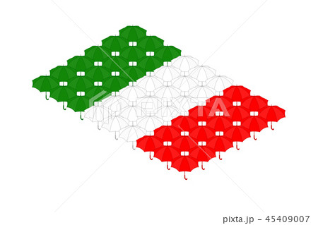 Isometric umbrella icon in row, Italy national Isometric umbrella icon in row, Italy national 45409007