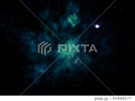 Star field in space and a nebulae. 3D rendering 45409577