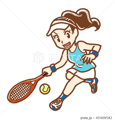 テニスプレイヤーのイラスト素材 45409582 Pixta
