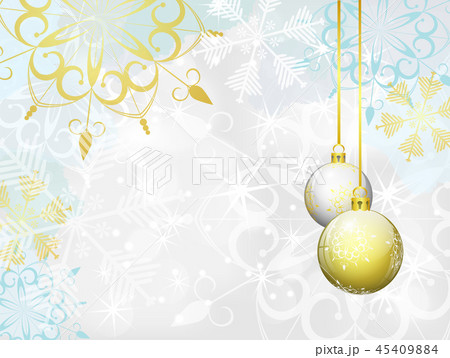 winter background with white and golden christmas 45409884