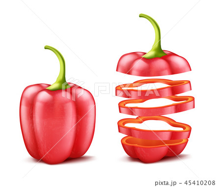 illustration of realistic red bell pepper illustration of realistic red bell pepper 45410208