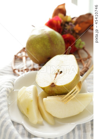 カットフルーツの洋梨の写真素材