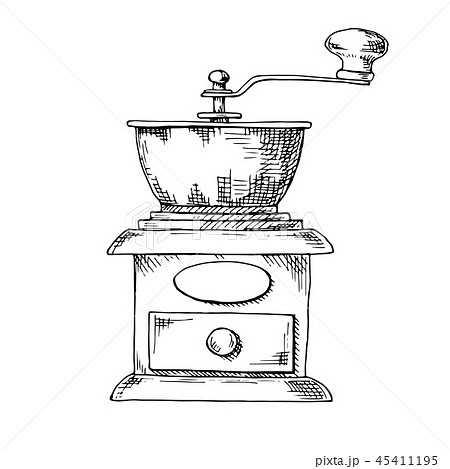 Retro manual coffee grinder or millのイラスト素材 [45411195] - PIXTA