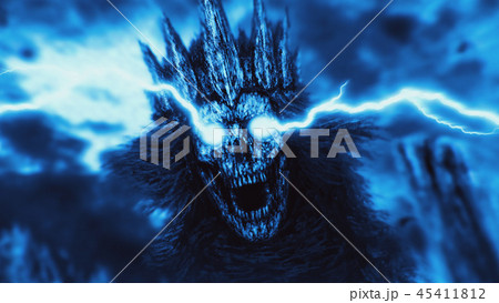 Dark queen with lightning. Blue color. Dark queen with lightning. Blue color. 45411812