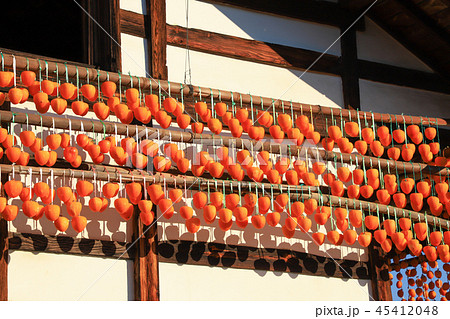 枯露柿(ころ柿)と古民家　甲州市 45412048