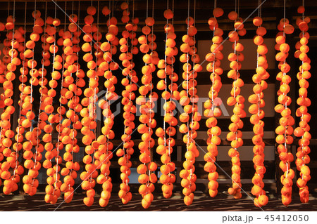 枯露柿(ころ柿)と古民家　甲州市 45412050