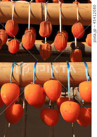 枯露柿(ころ柿)と古民家　甲州市 45412080