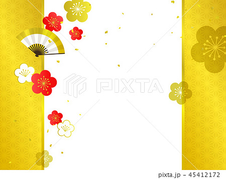 和柄 梅 背景イラストのイラスト素材