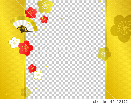 和柄 梅 背景イラストのイラスト素材