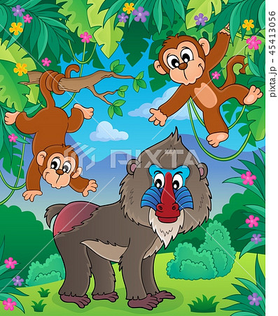 Monkey Theme Image 2のイラスト素材